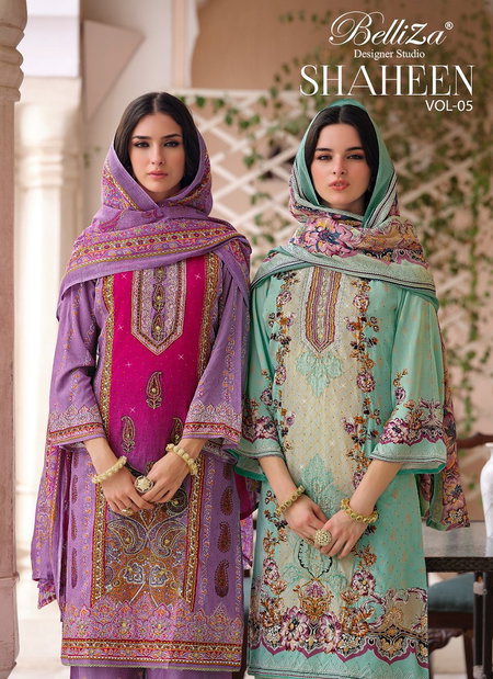 Shaheen Vol 5 By Belliza Viscose Rayon Printed Dress Material Wholesale Shop In Surat